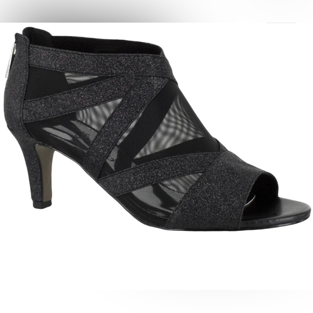 Easy Street Dazzle Glitter Peep Toe Evening Pumps